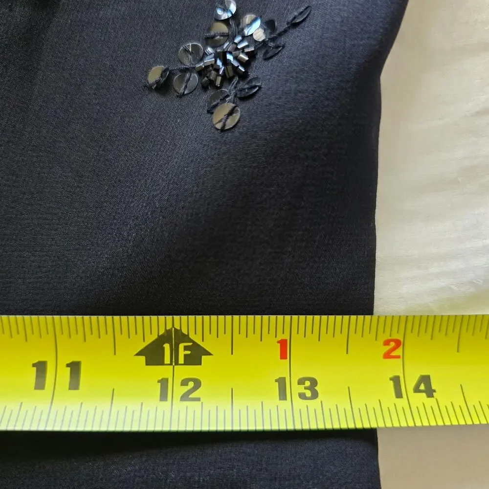 Vintage Laundry 100% Silk Beaded Drop Waist Handkerchief Hem Midi Slip Dress-6 - Picture 11 of 12